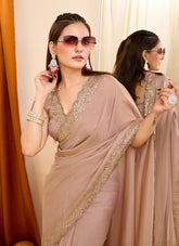 Alert Saree in Brown Colour